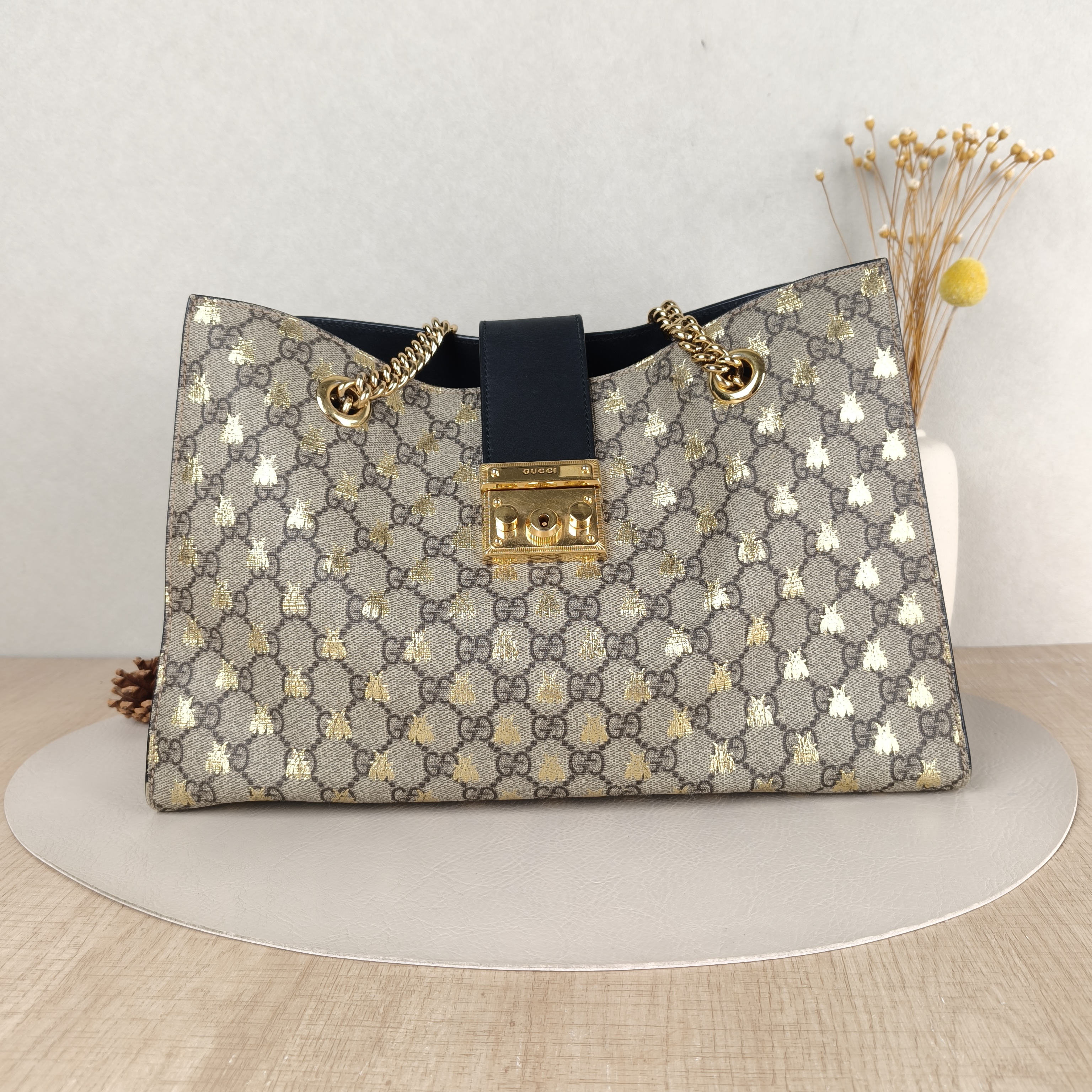 GUCCI Shoulder Bag Padlock Tote Monogram PVC Large35 × 14 × 23.5 cm