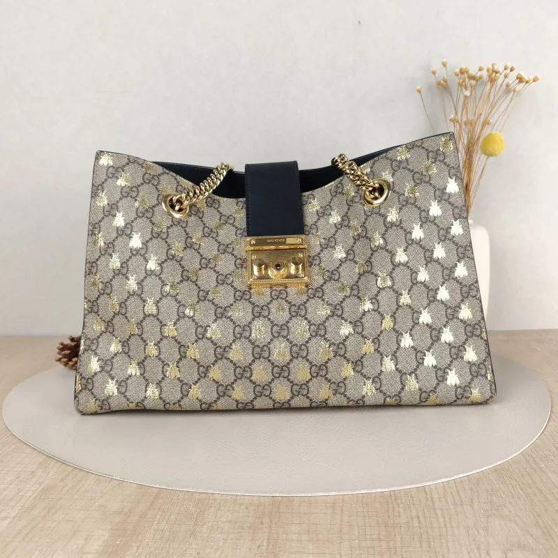 GUCCI Shoulder Bag Padlock Tote Monogram PVC Large35 × 14 × 23.5 cm