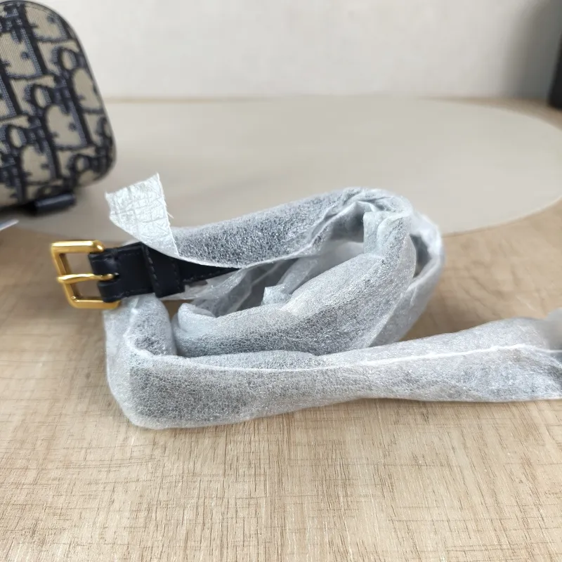DIOR Belt Bag Saddle Belt Bag Blue Canvas One Size 17 × 3.5 × 10.5 cm — detail view 4 of 11