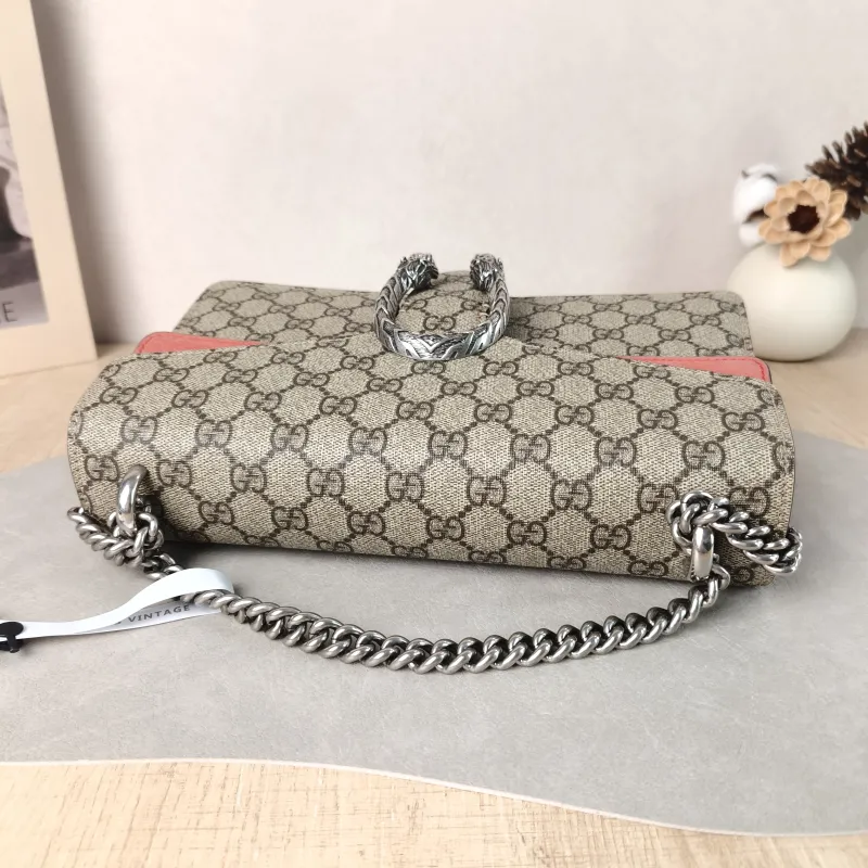 GUCCI Crossbody Bag Dionysus Red PVC Medium 28 × 9 × 17 cm — detail view 7 of 13