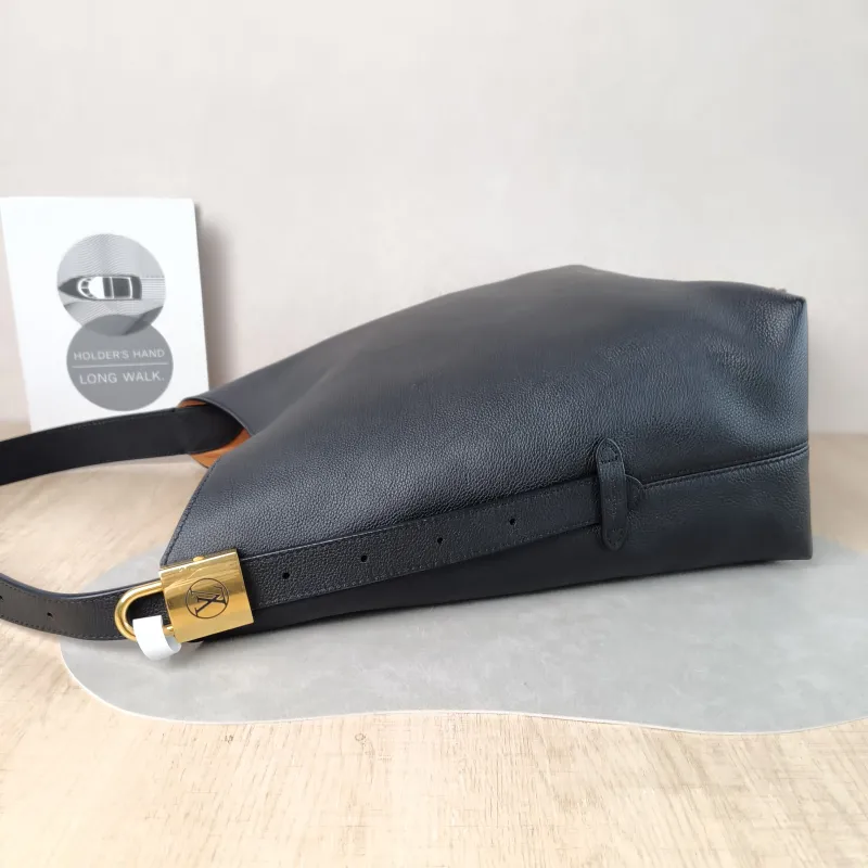 Louis Vuitton Shoulder Bag Low Key Hobo Shoulder Bag Black Calfskin Medium 31 × 18 × 35 cm — detail view 8 of 15