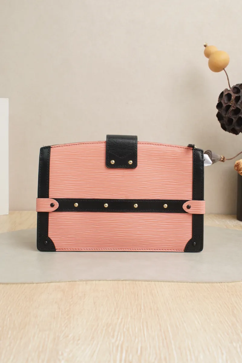 Louis Vuitton Box Pink Embossed Calfskin · Shoulder Strap · 22.5 × 6 × 15 cm — cover view 4 of 7