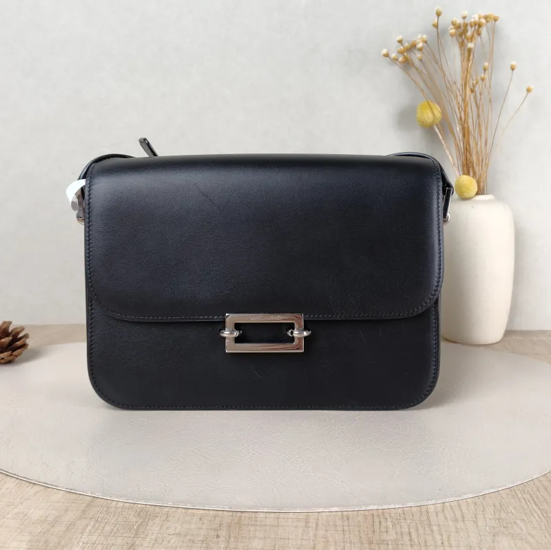 SAINT LAURENT Crossbody Bag LE Pave Shoulder Bag Black Calfskin One Size 24 × 7 × 17 cm