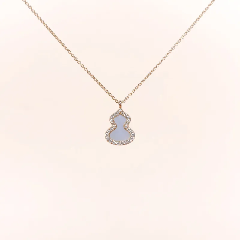 Qeelin Necklace Wulu Collection Necklace White Mother-of-Pearl Diamond18KR ose Gold One Size 40cm
