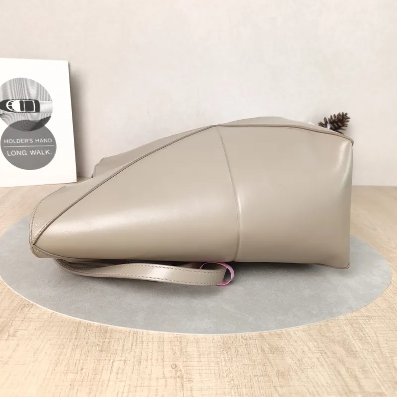 LOEWE Shoulder Bag Puzzle Fold Shopping Tote Grey Calfskin Medium 25.5 × 14.5 × 31.5 cm — detail view 11 of 11