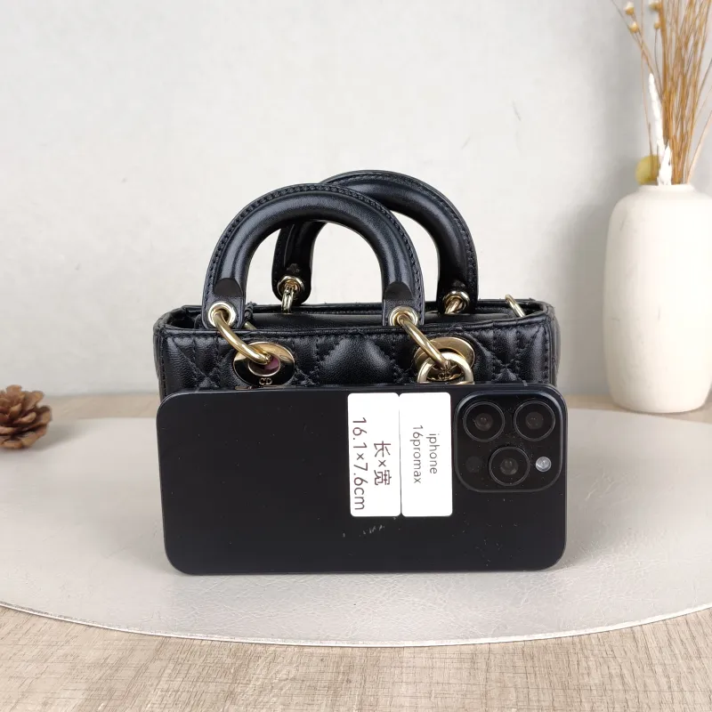 DIOR Crossbody Bag Lady D-Joy Black Lambskin Mini 16 × 5 × 9 cm — cover view 5 of 5