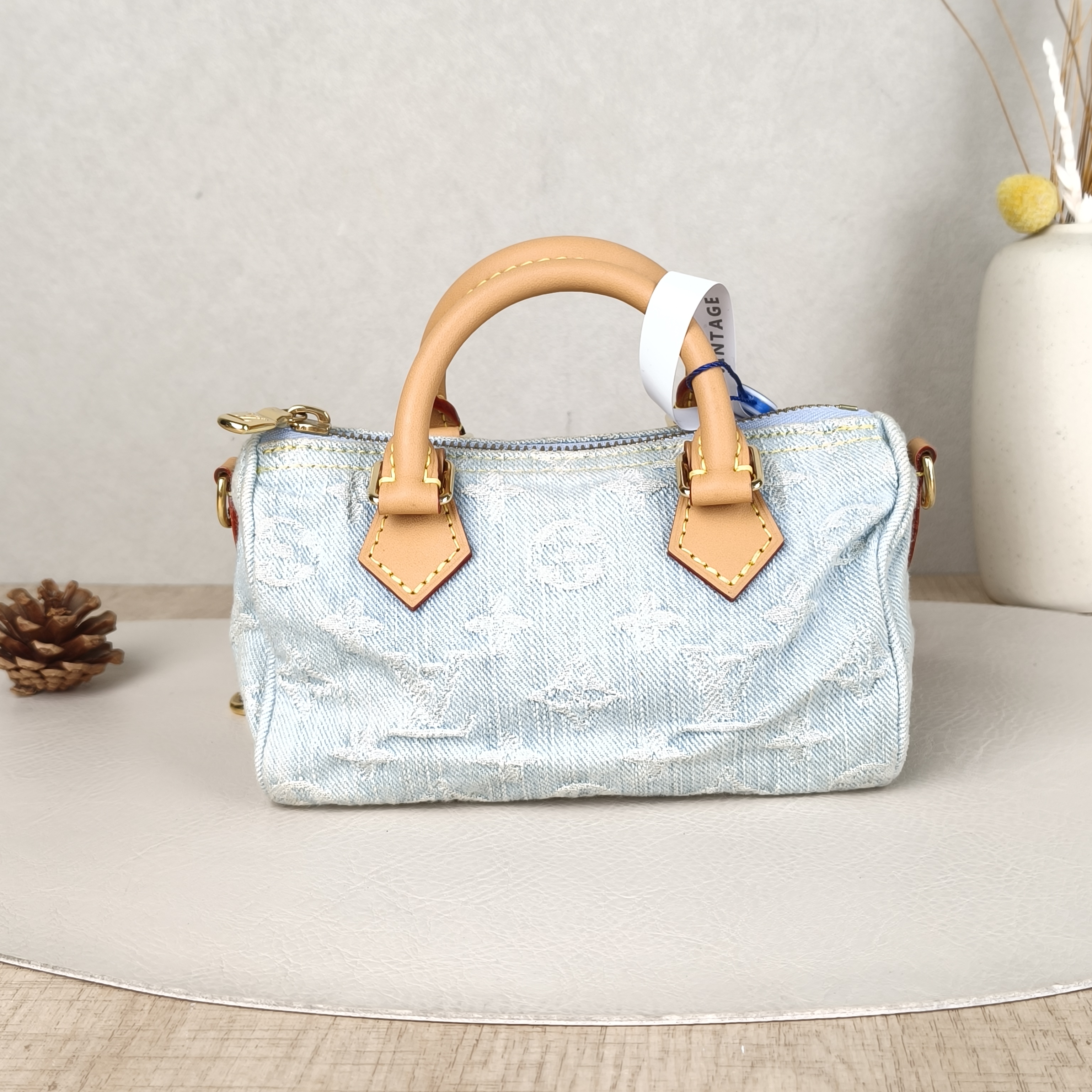 Louis Vuitton Crossbody Bag Speedy Nano Blue nano16 × 7.5 × 10 cm