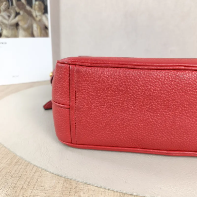PRADA Crossbody Bag Camera Bag Red Calfskin One Size 24 × 9 × 16 cm — detail view 4 of 10