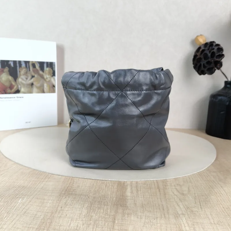 Chanel Shoulder Bag 22Bag Grey CC alfskin Mini 20 × 6 × 19 cm — cover view 3 of 5
