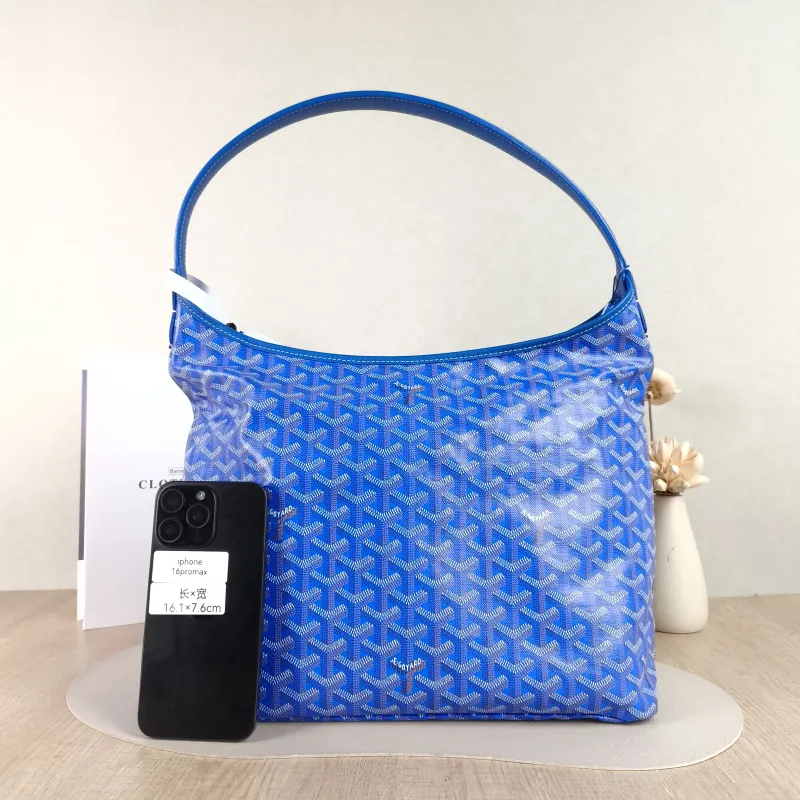 GOYARD Shoulder Bag Boheme Hobo​ Blue PVC Small 43 × 14 × 27 cm — cover view 5 of 5
