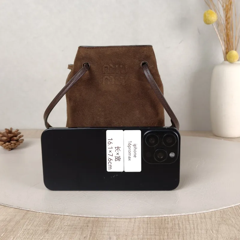 Miumiu Crossbody Bag logo Suede One Size 15 × 7 × 17 cm — cover view 5 of 5