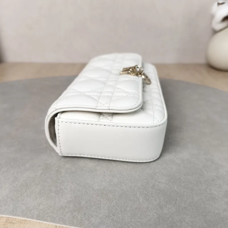 DIOR Crossbody Bag My Chain Bag White Lambskin One Size 18 × 3.5 × 10 cm — detail view 11 of 12