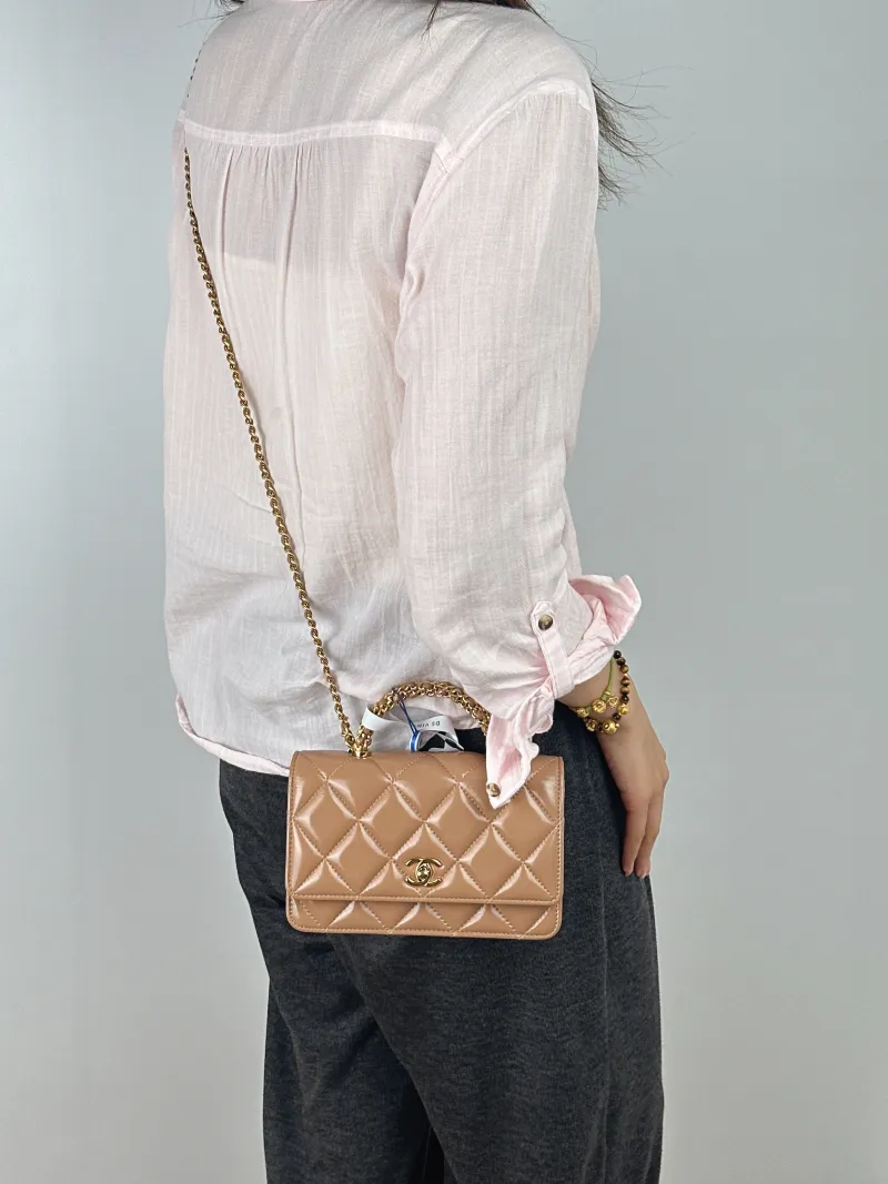 Chanel Crossbody Bag woc Brown Lambskin One Size19.2 × 3.5 × 12.3 cm — on-model view 2 of 2
