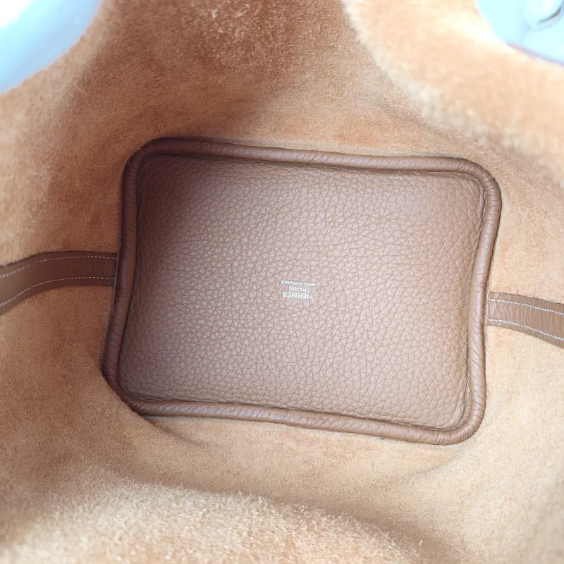 Hermès Top Handle Bag Picotin Lock 18 1837 Brown Taurillon Clemence TC Calfskin Small18 × 13 × 18 cm — detail view 13 of 18