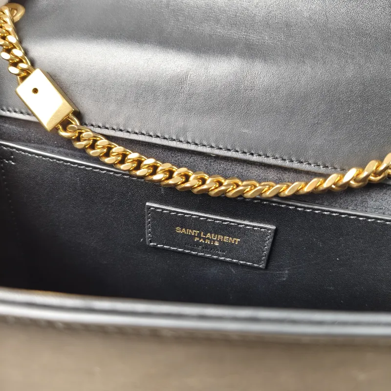 SAINT LAURENT Crossbody Bag KATE Edition Black Calfskin Medium 24 × 5.5 × 14.5 cm — detail view 2 of 13