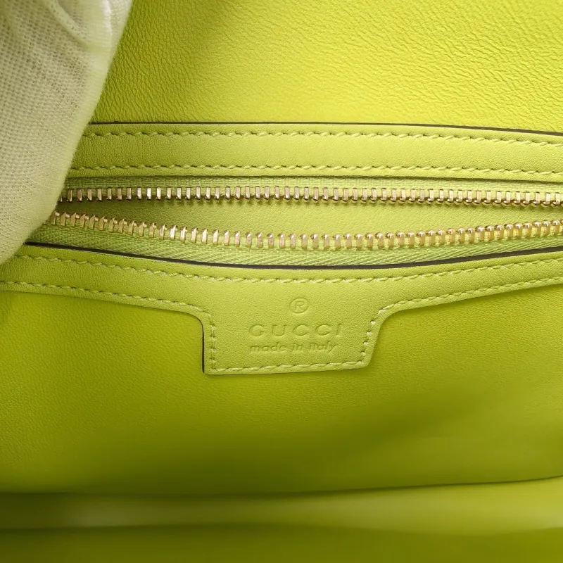 GUCCI Crossbody Bag Jackie 1961Collection Green Patent Leather Medium 27.5 × 4 × 19 cm — detail view 6 of 12