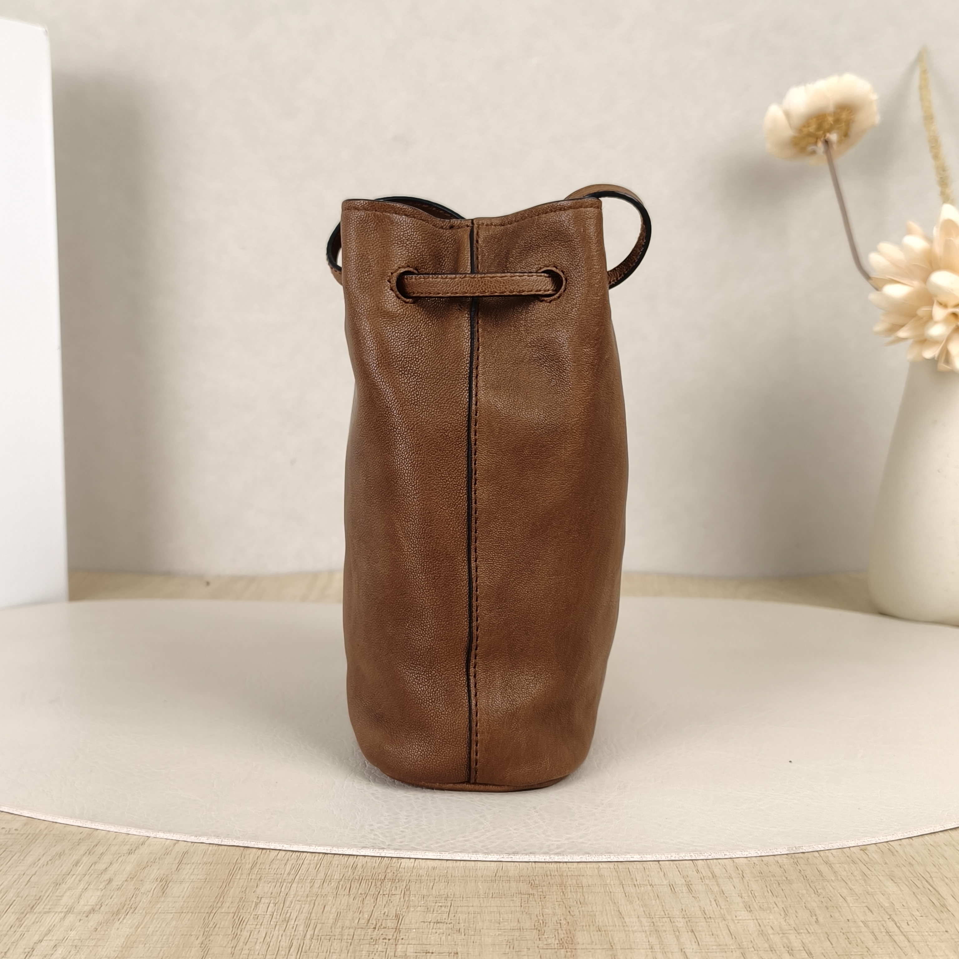 Miumiu Crossbody Baglogo Brown Lambskin 14.2 × 6.3 × 16.2 cm — cover view 5 of 8