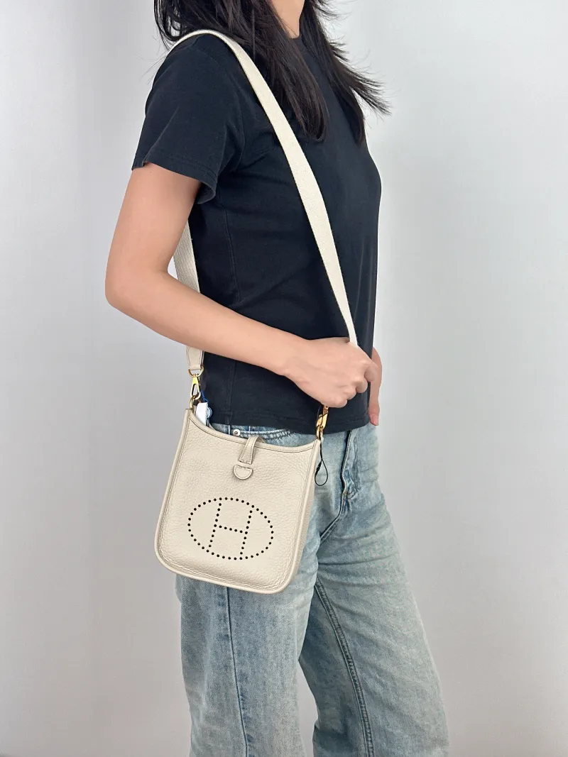 Hermès Crossbody Bag Evelyne Mini 16 Mini 16 TC Calfskin Mini 17 × 5.5 × 18 cm U — on-model view 2 of 2