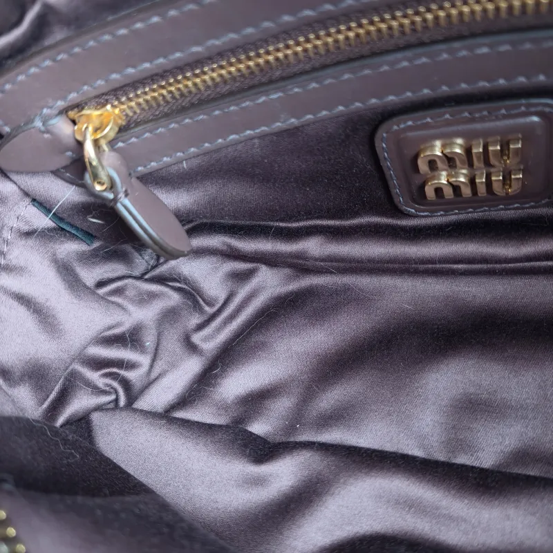 Miumiu Top Handle Bag Arcadie Collection Bowling Bag CC alfskin Medium 22 × 7.5 × 10.5 cm — detail view 2 of 11