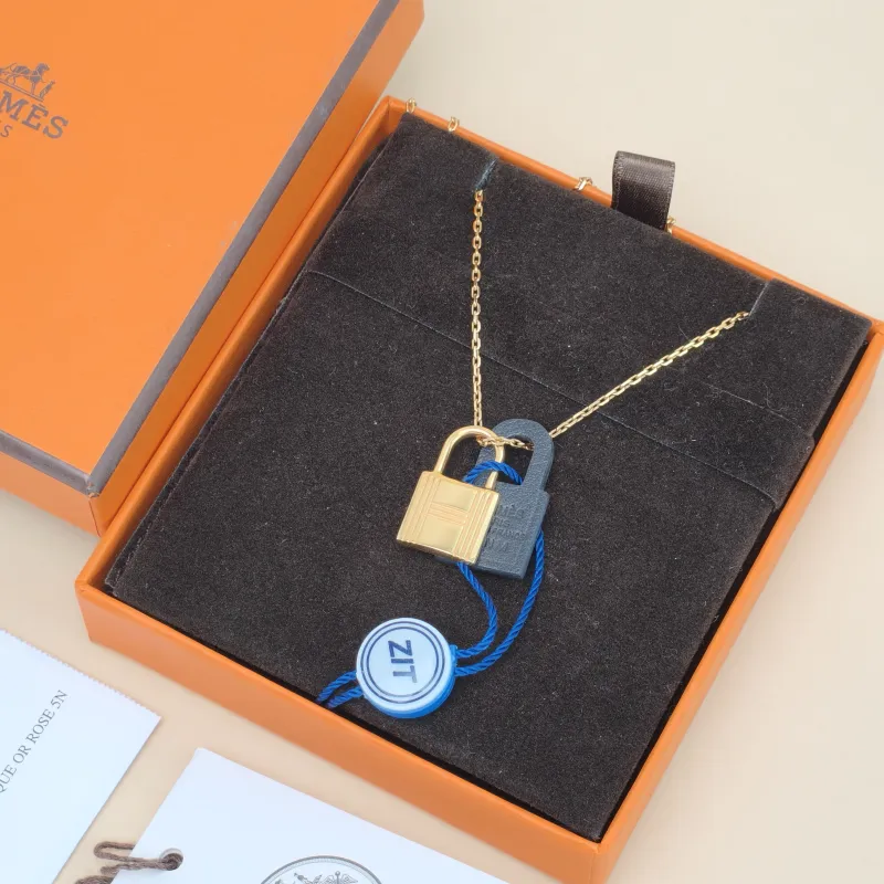 Hermès Necklace O'Kelly Necklace Gold Black One Size48cm — cover view 3 of 10