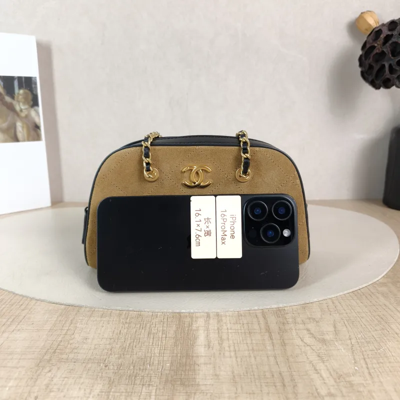 Chanel Shoulder Bag 26p Bowling Bag Brown Suede One Size 20 × 5.5 × 12 cm — cover view 2 of 5