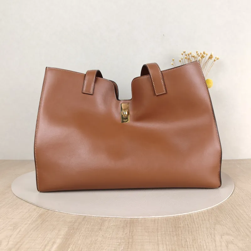 CELINE Shoulder Bag Cabas 16 Tote Bag Caramel Calfskin Large37 × 14 × 26 cm