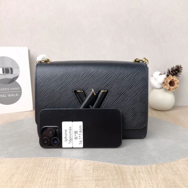 Louis Vuitton Crossbody Bag Twist Black Epi Embossed Calfskin Medium 23 × 9.5 × 17 cm — cover view 4 of 5