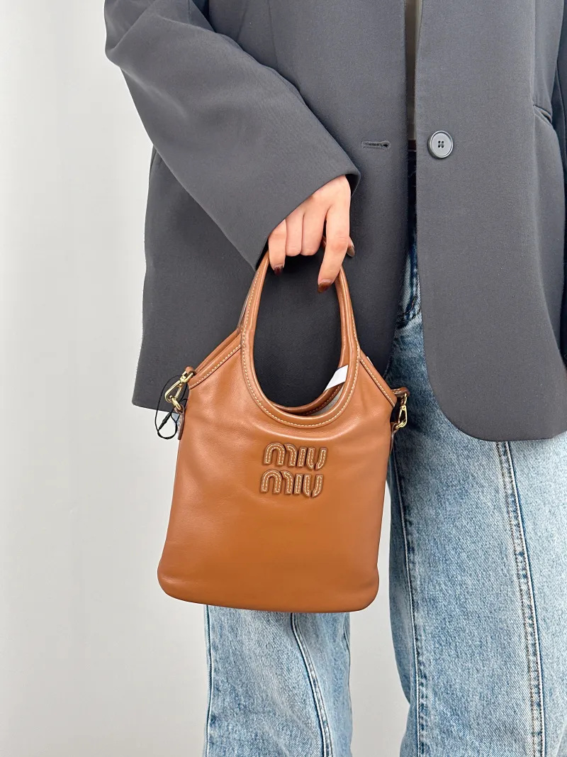 Miumiu Shoulder Bag IVY Tote Shopping Tote CC alfskin Mini 20*24 — on-model view 1 of 2