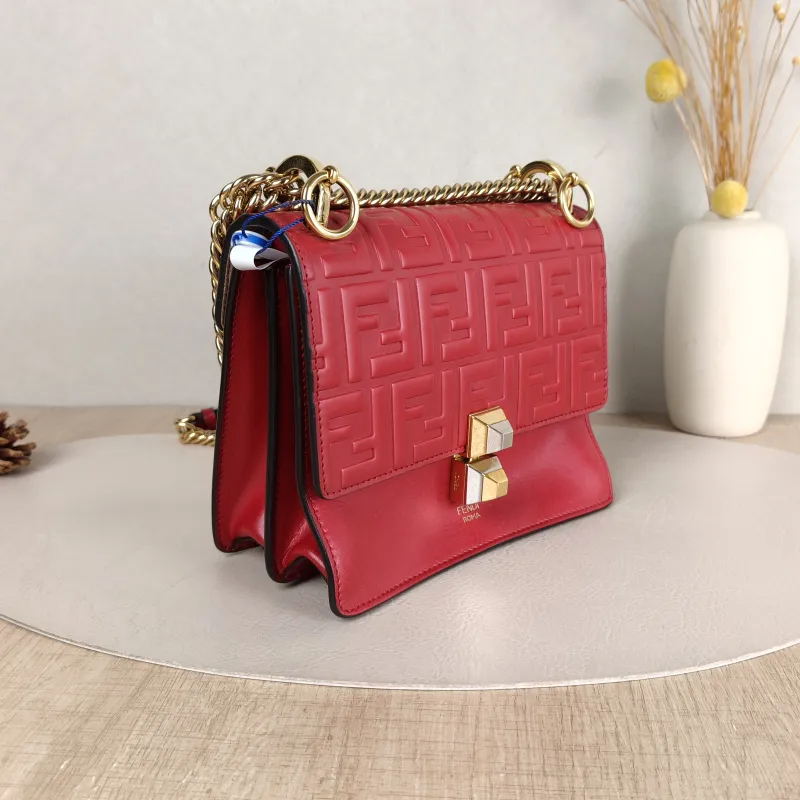 FENDI Crossbody Bag Crossbody Bag Red Calfskin One Size 19 × 7 × 15 cm — cover view 5 of 5