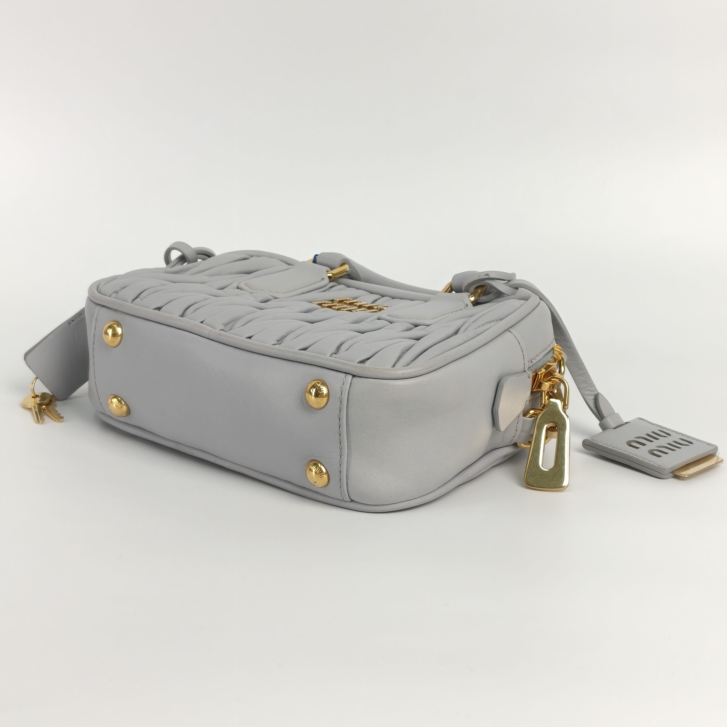 Miumiu Top Handle Bag Arcadie MatelasséCollection Edition Grey Lambskin Small19 × 6 × 13 cm — cover view 4 of 9