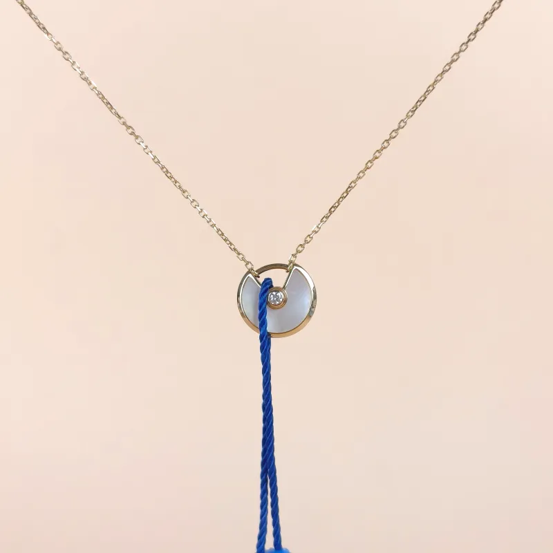 CARTIER Necklace Amulette de Necklace Pearl · White Mother-of-Pearl 18KY ellow Gold Small 41cm