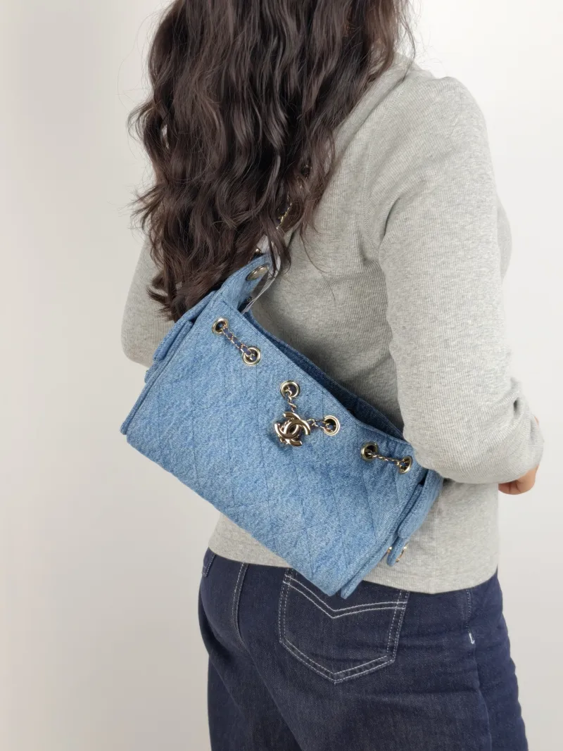 Chanel Crossbody Bag 25Bag Blue Mini 20 × 12.5 × 22 cm — on-model view 1 of 2