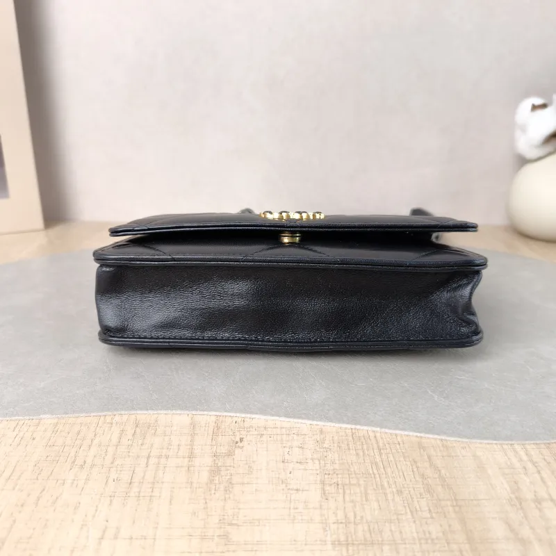Chanel Crossbody Bag 19Bag WOC Black SL ambskin Mini 19.2 × 3.5 × 12.3 cm 30 — cover view 5 of 6