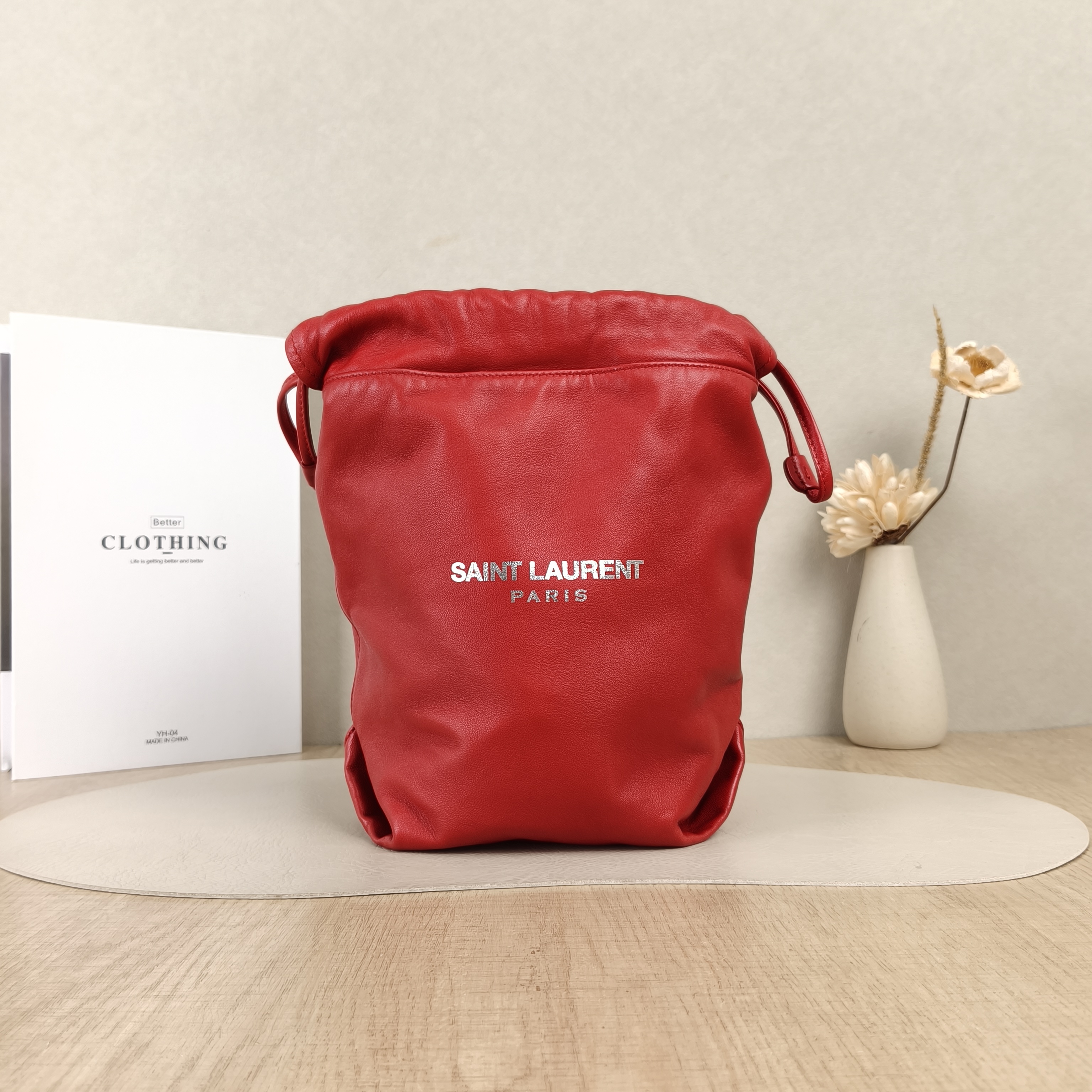 SAINT LAURENT Shoulder Bag Shoulder Bag Red Lambskin21 × 11 × 23 cm