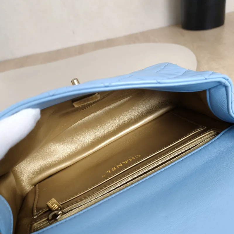 Chanel Crossbody Bag Classic Flap Large Mini CF Mini Blue Lambskin mini20 × 6 × 12 cm — detail view 9 of 11