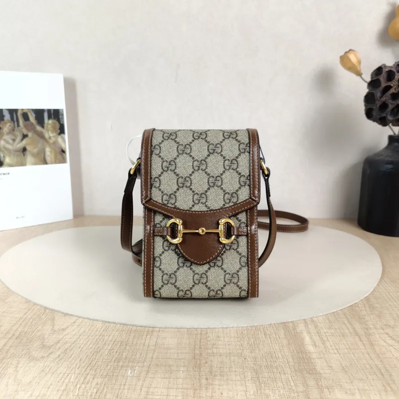 GUCCI Crossbody Bag Horsebit 1955Collection Mini Monogram PV Cmini11.5 × 4 × 17 cm