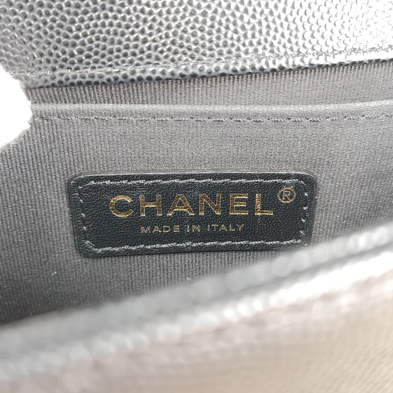 Chanel Crossbody Bag Le Boy​ Black Grained Calfskin Small 20.5 × 8.5 × 12 cm — detail view 15 of 15