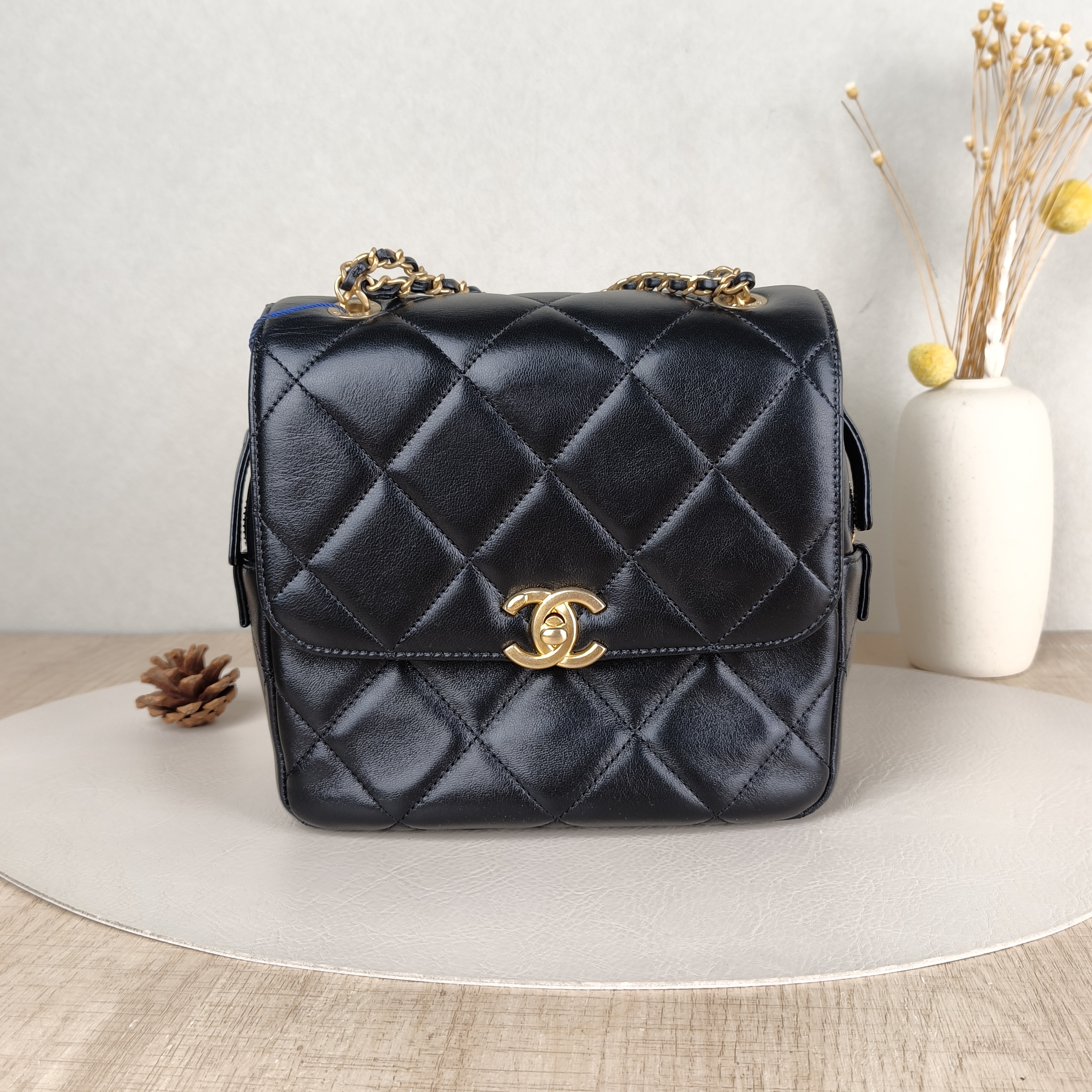 Chanel Backpack Ado Backpack Black Lambskin One Size20 × 7 × 18 cm