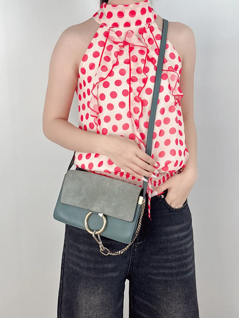Chloé Crossbody Bag Crossbody Bag Blue Suede One Size24 × 4 × 14 cm — on-model view 1 of 2
