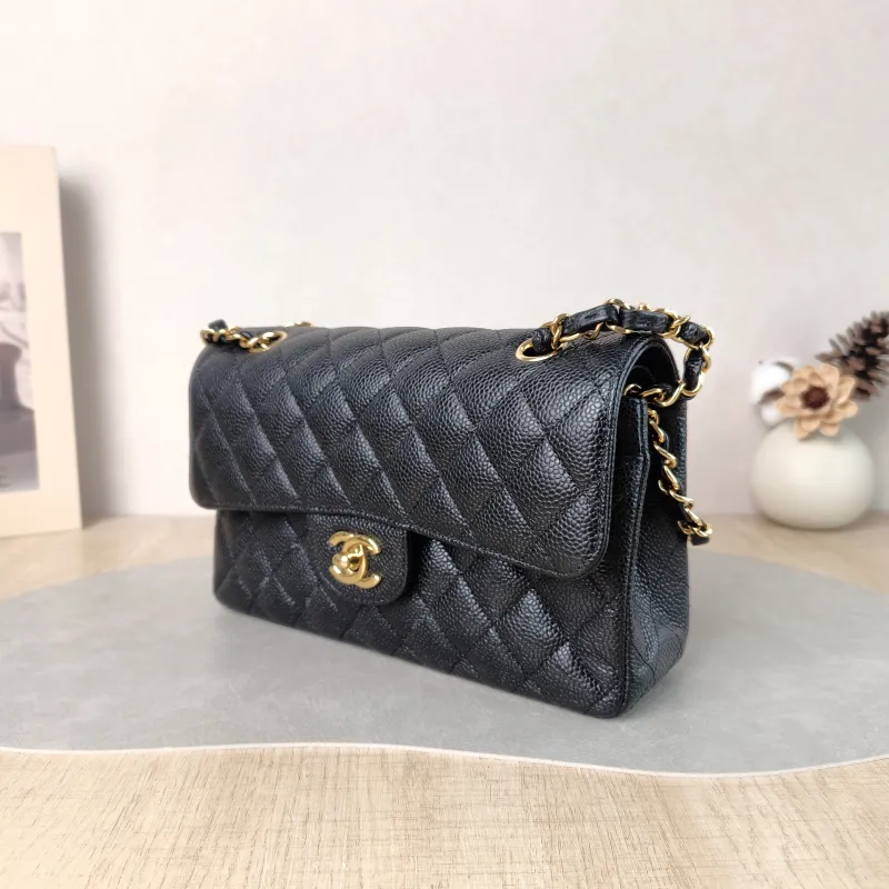 Chanel Crossbody Bag Classic Flap CF Black Grained Calfskin Small 23 × 6 × 14.5 cm — cover view 2 of 6