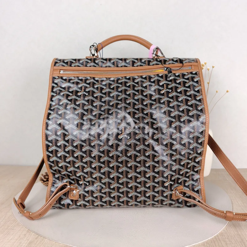 GOYARD Backpack SAINT LEGER Backpack Brown PVC One Size 34 × 15 × 37 cm — cover view 3 of 5