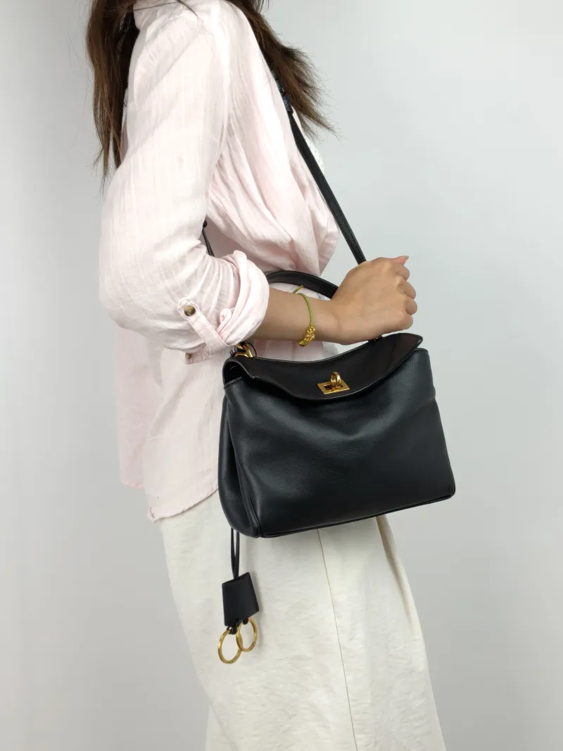BALENCIAGA Crossbody Bag RODEO Black CC alfskinmini23 × 10 × 17 cm — on-model view 3 of 3