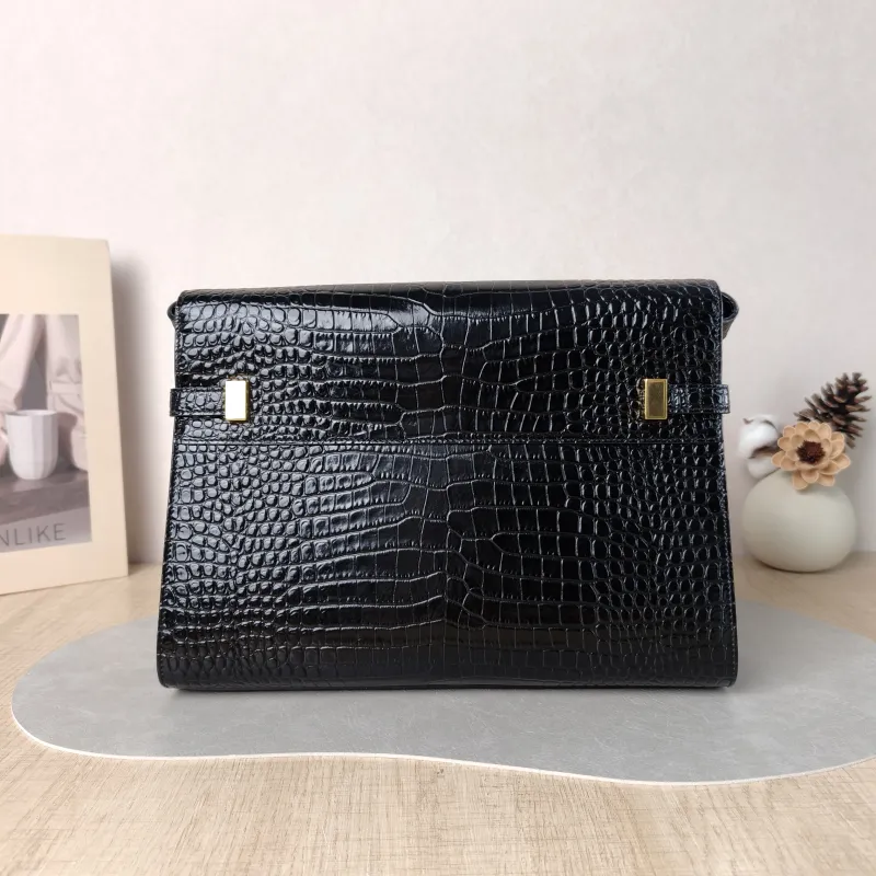SAINT LAURENT Shoulder Bag MANHATTAN Black Calfskin Medium 29 × 7.5 × 20 cm — cover view 2 of 5