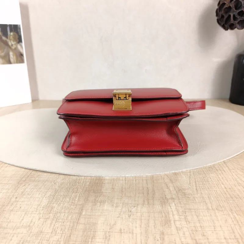 CELINE Crossbody Bag Classic Box Red Calfskin Mini 16 × 7 × 13 cm Conditioned — cover view 6 of 6