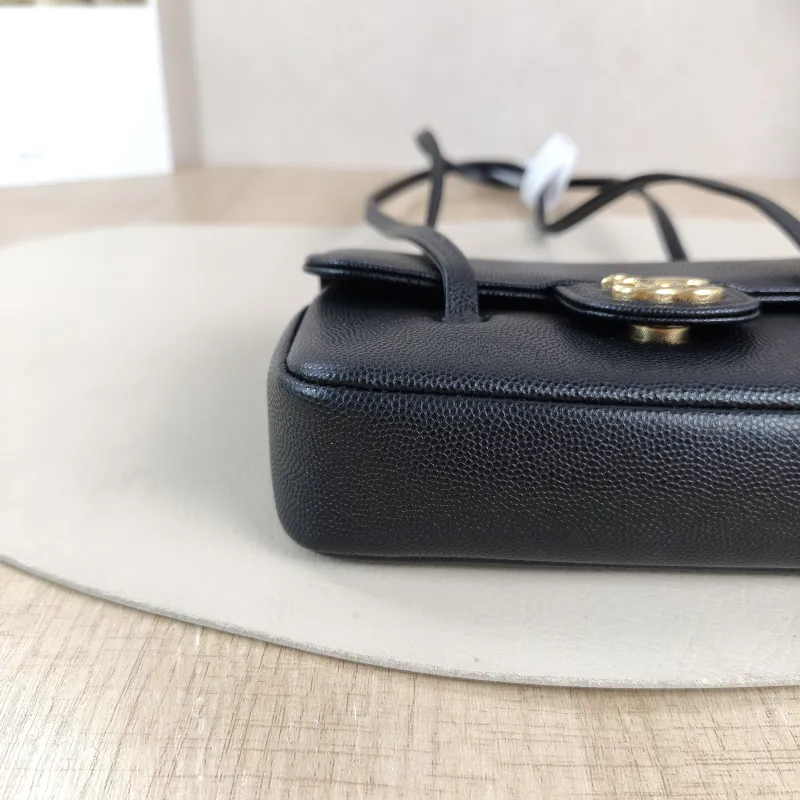 Chanel Crossbody Bag preppy coco Black Grained Calfskin Mini 17 × 5 × 11.5 cm — detail view 1 of 13