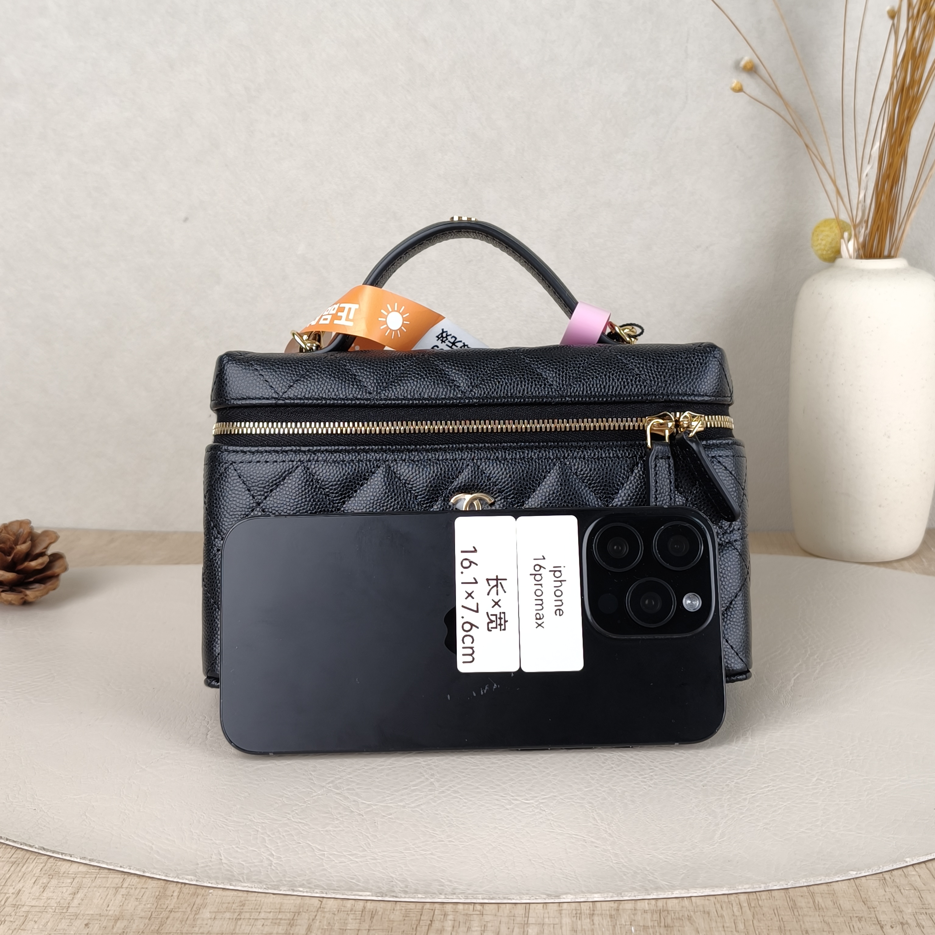 Chanel Top Handle Bag lp Black Grained Calfskin One Size19.5 × 5 × 17 cm — cover view 4 of 5