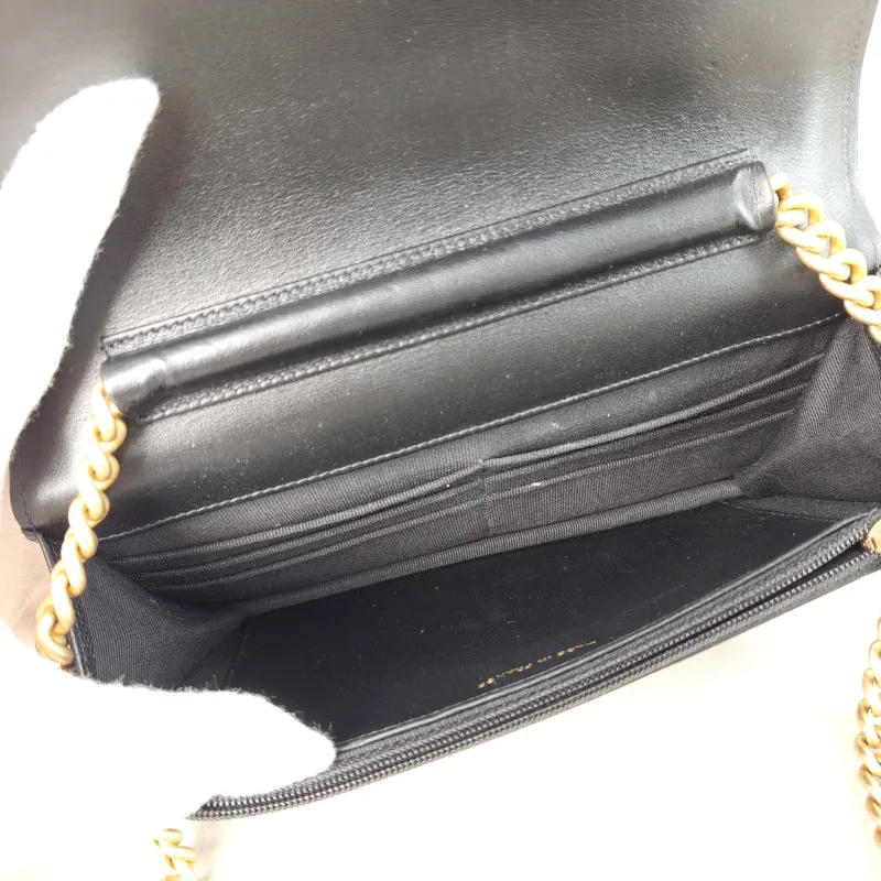 Chanel Crossbody Bag Le Boy​ WOC Black Grained Calfskin Mini 19.2 × 3.5 × 12.3 cm — detail view 4 of 13