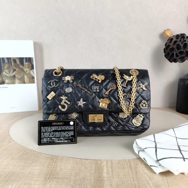 Chanel Crossbody Bag 2.55 Edition Black Calfskin Small 24 × 7.5 × 16 cm 24 — cover view 5 of 6