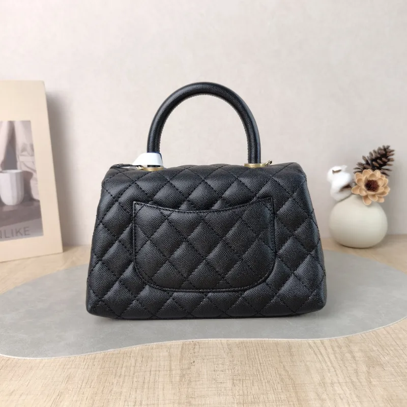 Chanel Top Handle Bag Coco Handle​ Black Grained Calfskin Small 24 × 10 × 14 cm 25 — cover view 3 of 5