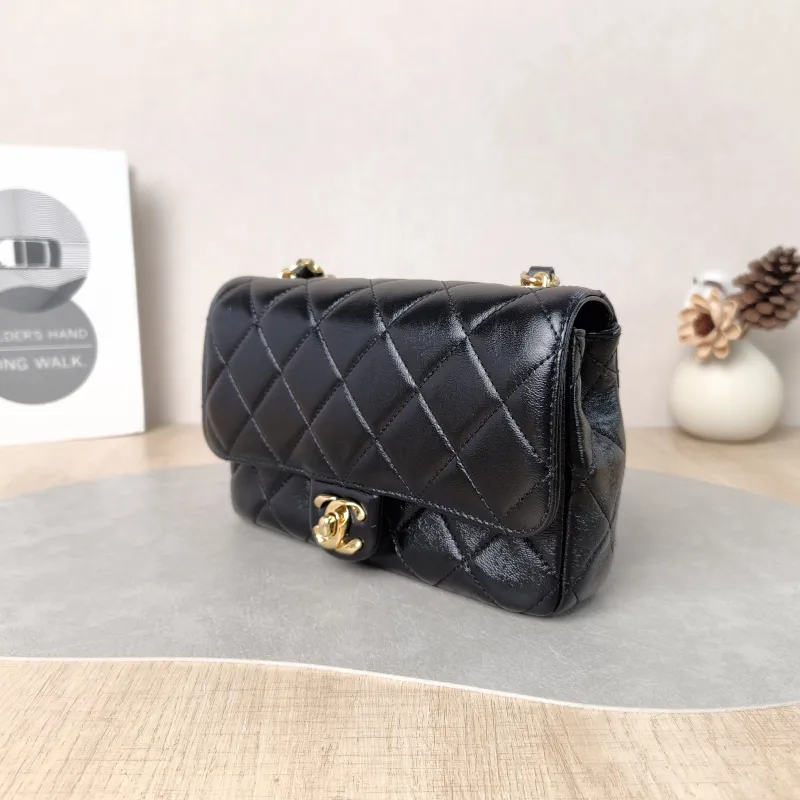 Chanel Shoulder Bag cf mini Black Waxed Leather mini 20 × 5 × 12 cm — cover view 3 of 6